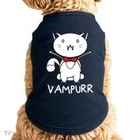 Vampurr Cute Cartoon Vampire Cat Doggie Tank thumb 0