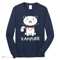 Vampurr Cute Cartoon Vampire Cat Long Sleeve Shirt thumb 0