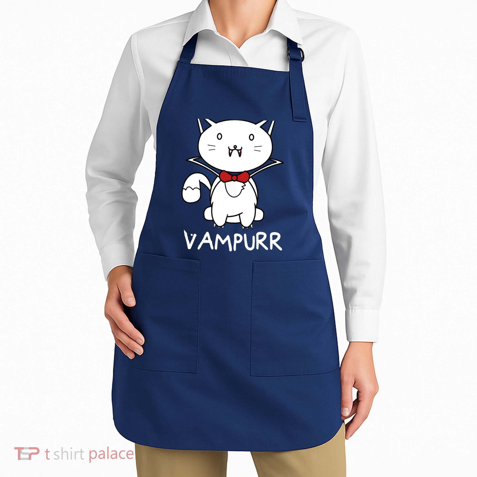 Vampurr Cute Cartoon Vampire Cat Apron