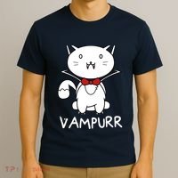 Vampurr Cute Cartoon Vampire Cat T-Shirt thumb 3
