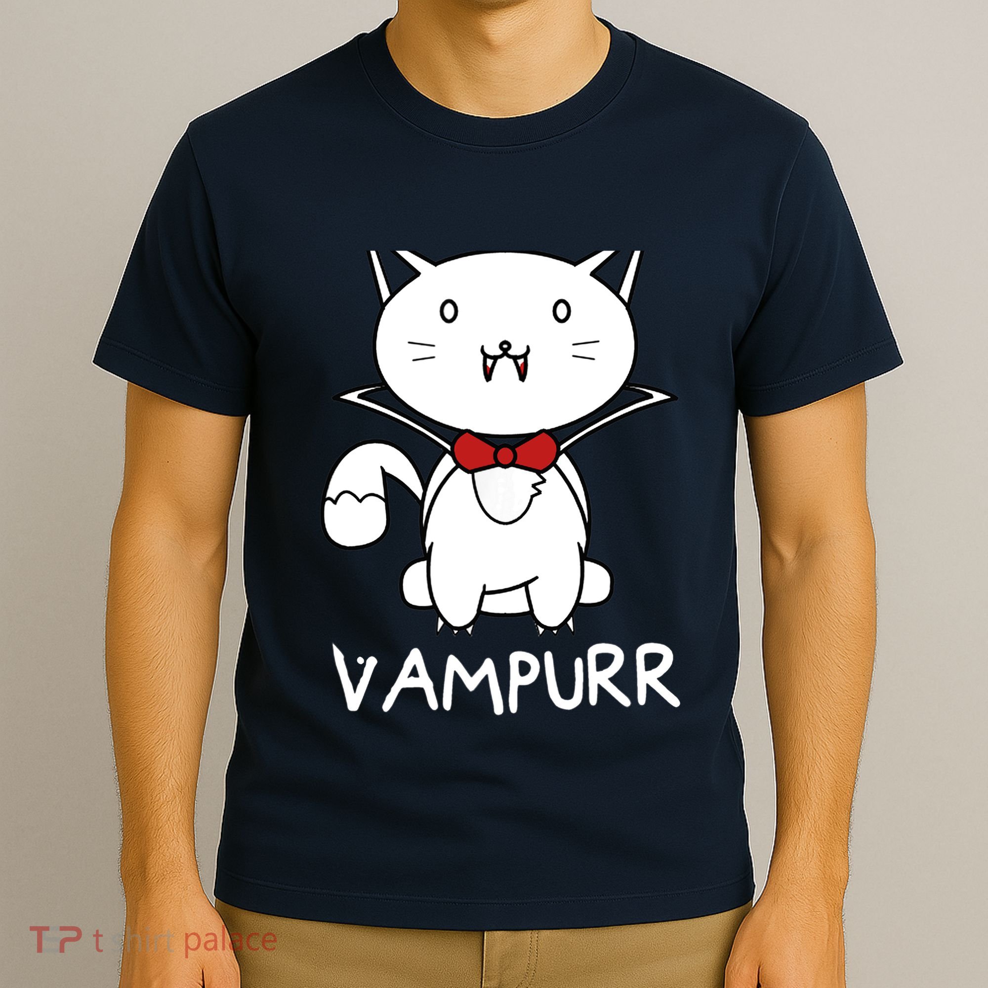 Vampurr Cute Cartoon Vampire Cat T-Shirt