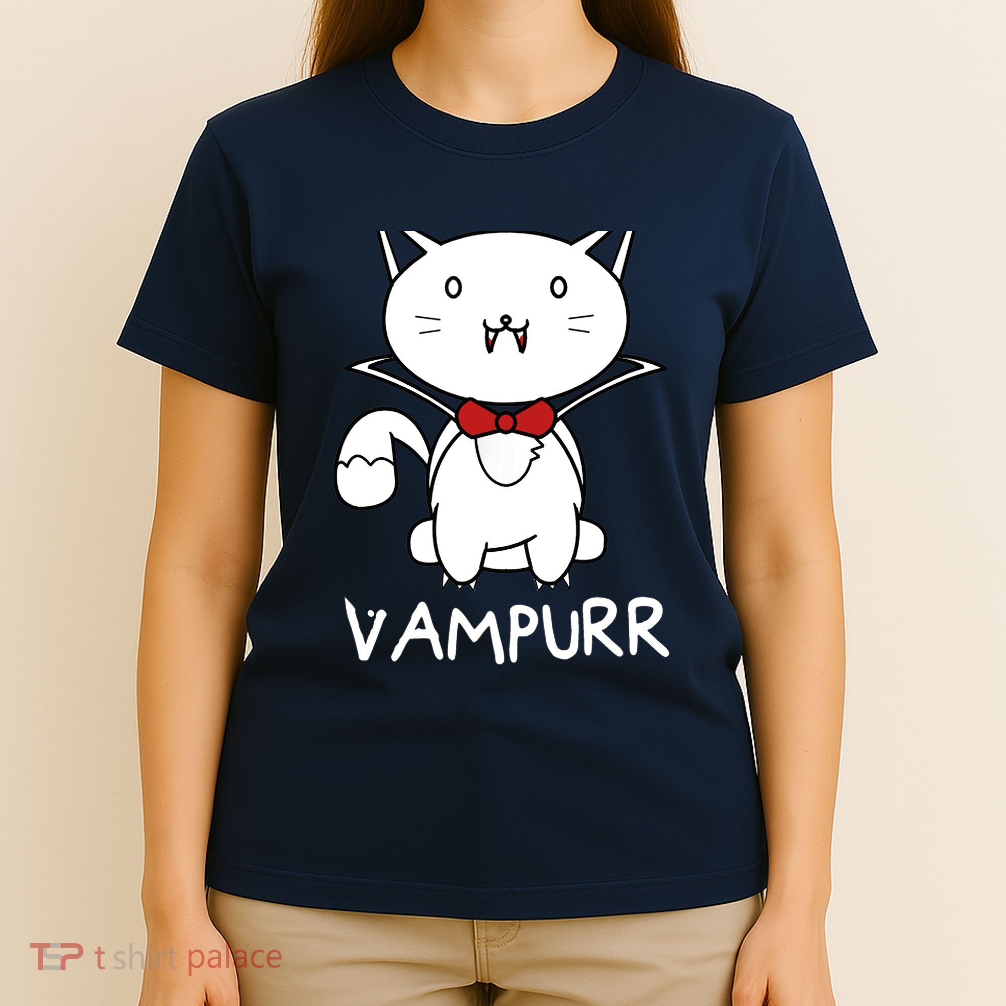 Vampurr Cute Cartoon Vampire Cat T-Shirt