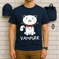 Vampurr Cute Cartoon Vampire Cat T-Shirt thumb 6