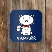 Vampurr Cute Cartoon Vampire Cat Coaster thumb 0