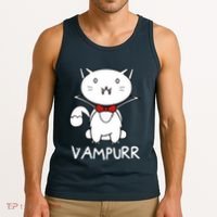 Vampurr Cute Cartoon Vampire Cat Tank Top thumb 3