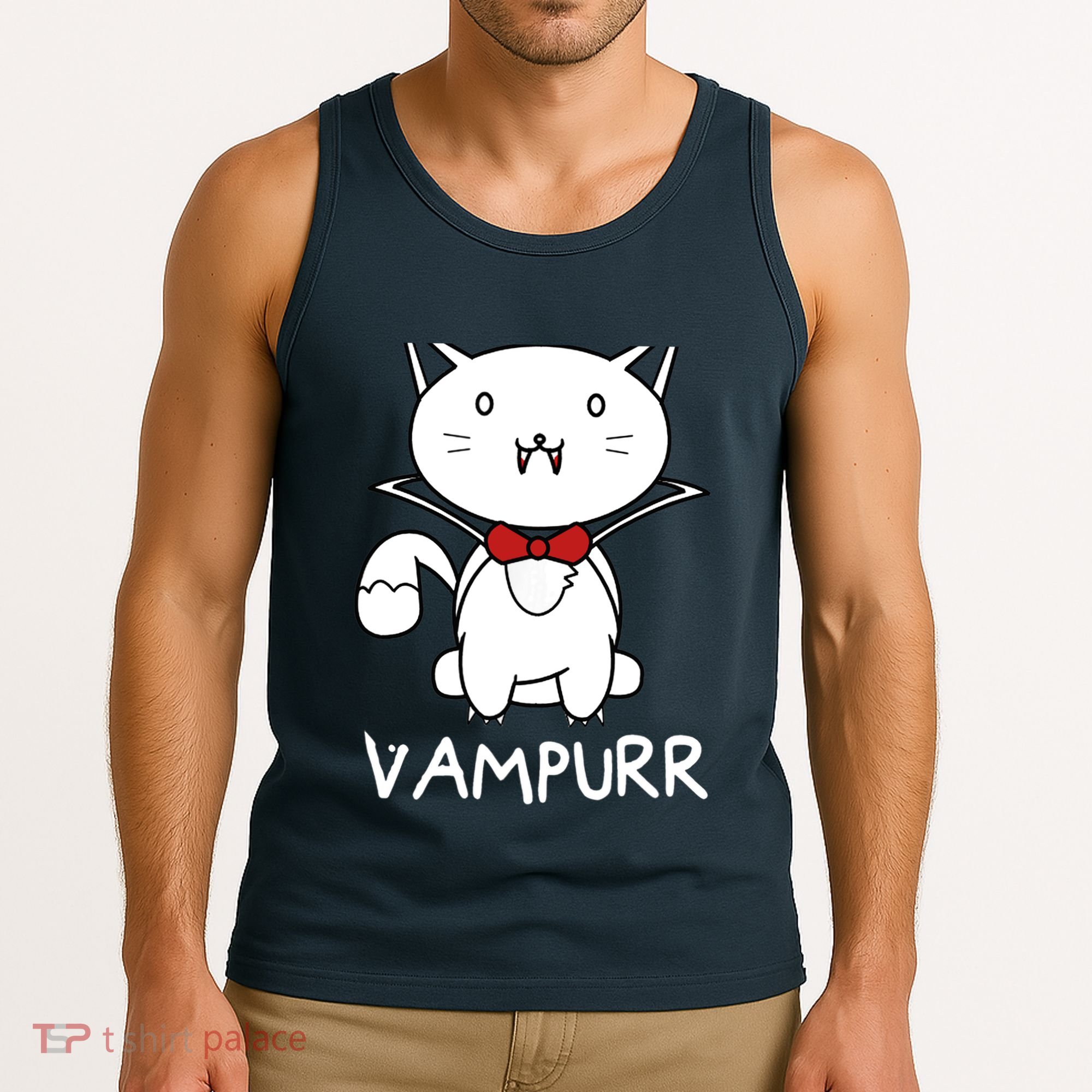 Vampurr Cute Cartoon Vampire Cat Tank Top