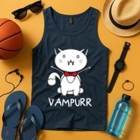 Vampurr Cute Cartoon Vampire Cat Tank Top thumb 4