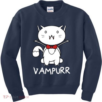 Vampurr Cute Cartoon Vampire Cat Kids Sweatshirt