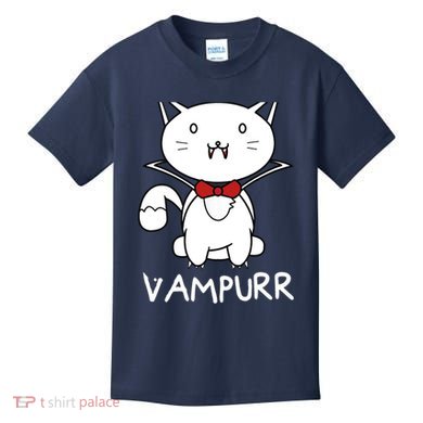 Vampurr Cute Cartoon Vampire Cat Kids T-Shirt