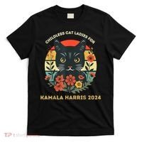 Vintage Childless Cat Ladies For Kamala Harris 2024 Election T-Shirt thumb 0
