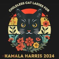 Vintage Childless Cat Ladies For Kamala Harris 2024 Election T-Shirt thumb 7
