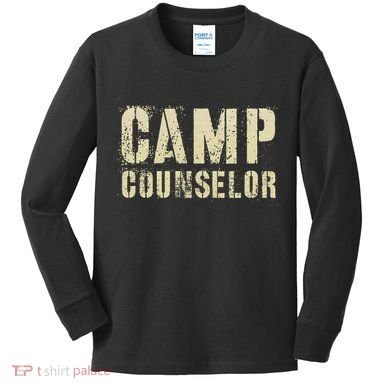 Vintage CAMP COUNSELOR Summer Teacher Instructor Coach Kids Long Sleeve Shirt