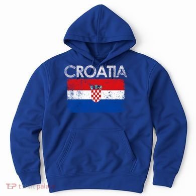 Vintage Croatia Croatian Flag Pride Great Gift Hoodie