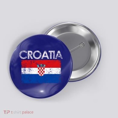 Vintage Croatia Croatian Flag Pride Great Gift Button