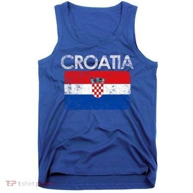 Vintage Croatia Croatian Flag Pride Great Gift Tank Top