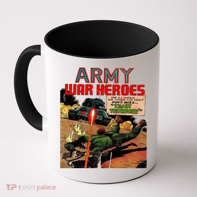 Vintage Comic Cover Title Honor The Brave Army War Heroes Gift Coffee Mug