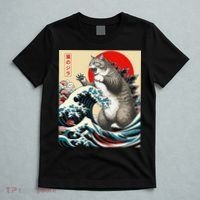 Vintage Catzilla Cat Monster Art T-Shirt thumb 5