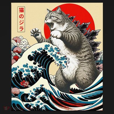 Vintage Catzilla Cat Monster Art Tall Sweatshirt