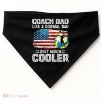 Volleyball Coach Dad Volleyball Players American Flag Gift USA-Made Doggie Bandana thumb 0