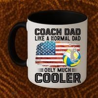 Volleyball Coach Dad Volleyball Players American Flag Gift Coffee Mug thumb 2