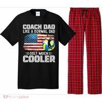 Volleyball Coach Dad Volleyball Players American Flag Gift Pajama Set thumb 0