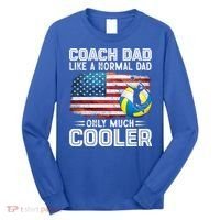 Volleyball Coach Dad Volleyball Players American Flag Gift Long Sleeve Shirt thumb 0