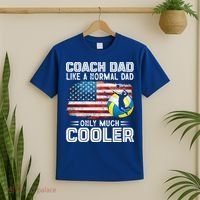 Volleyball Coach Dad Volleyball Players American Flag Gift T-Shirt thumb 2
