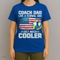 Volleyball Coach Dad Volleyball Players American Flag Gift T-Shirt thumb 4