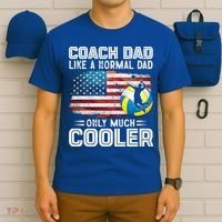 Volleyball Coach Dad Volleyball Players American Flag Gift T-Shirt thumb 6