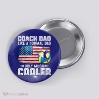 Volleyball Coach Dad Volleyball Players American Flag Gift Button thumb 0