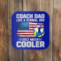 Volleyball Coach Dad Volleyball Players American Flag Gift Coaster thumb 0