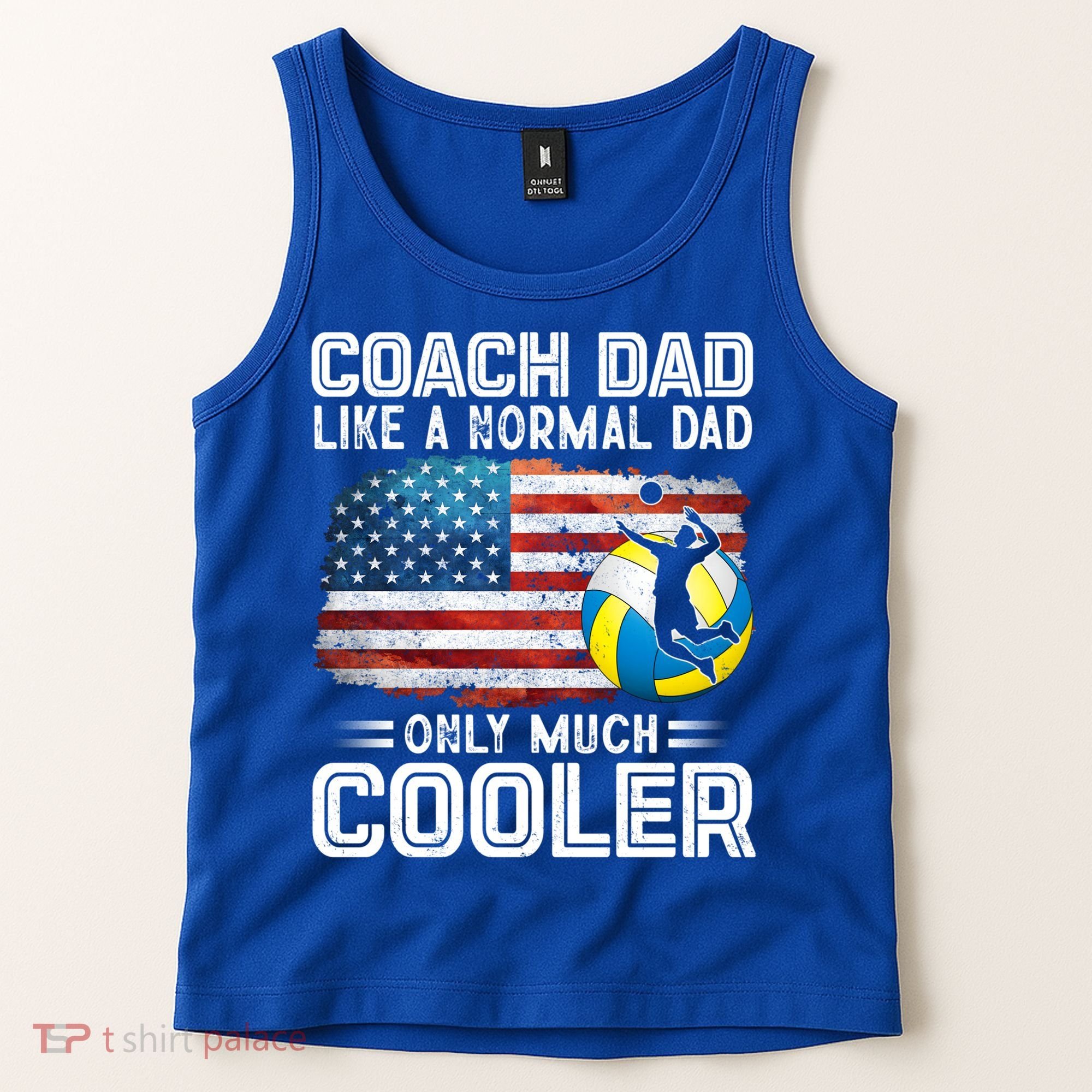 Volleyball Coach Dad Volleyball Players American Flag Gift Tank Top