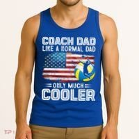 Volleyball Coach Dad Volleyball Players American Flag Gift Tank Top thumb 3