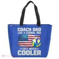 Volleyball Coach Dad Volleyball Players American Flag Gift Tote Bag thumb 0