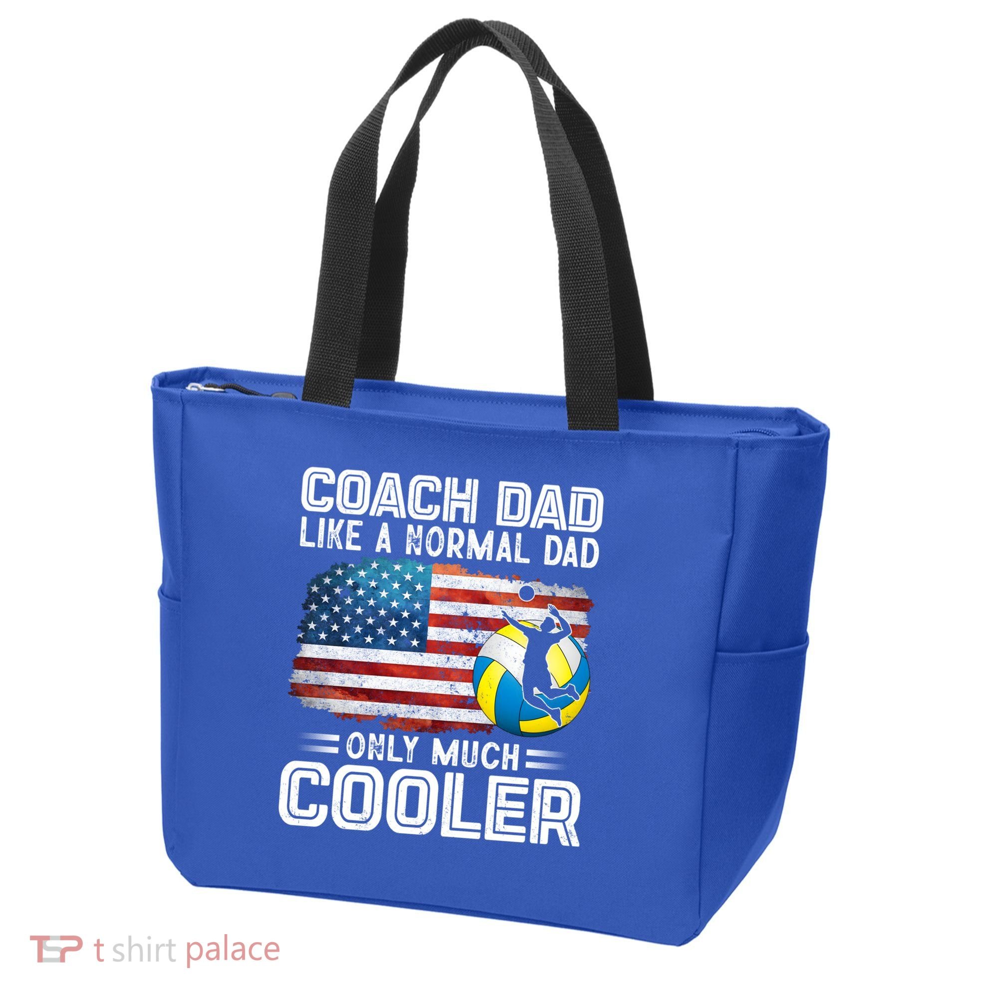 Volleyball Coach Dad Volleyball Players American Flag Gift Tote Bag