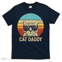 Vintage Cat Daddy Shirt Funny Cat Lover Gift Cat Dad Fathers T-Shirt thumb 0
