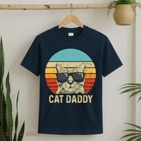 Vintage Cat Daddy Shirt Funny Cat Lover Gift Cat Dad Fathers T-Shirt thumb 2