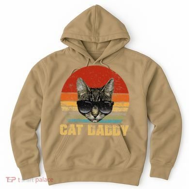 Vintage Cat Daddy Funny Cat Lover Gift Cat Dad Fathers Hoodie