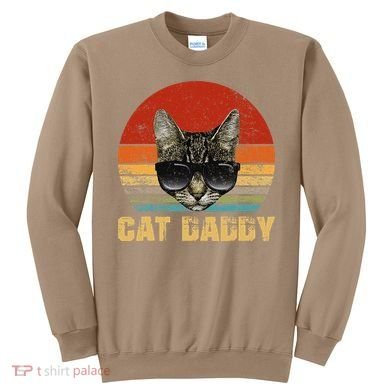 Vintage Cat Daddy Funny Cat Lover Gift Cat Dad Fathers Sweatshirt