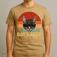 Vintage Cat Daddy Funny Cat Lover Gift Cat Dad Fathers T-Shirt thumb 3