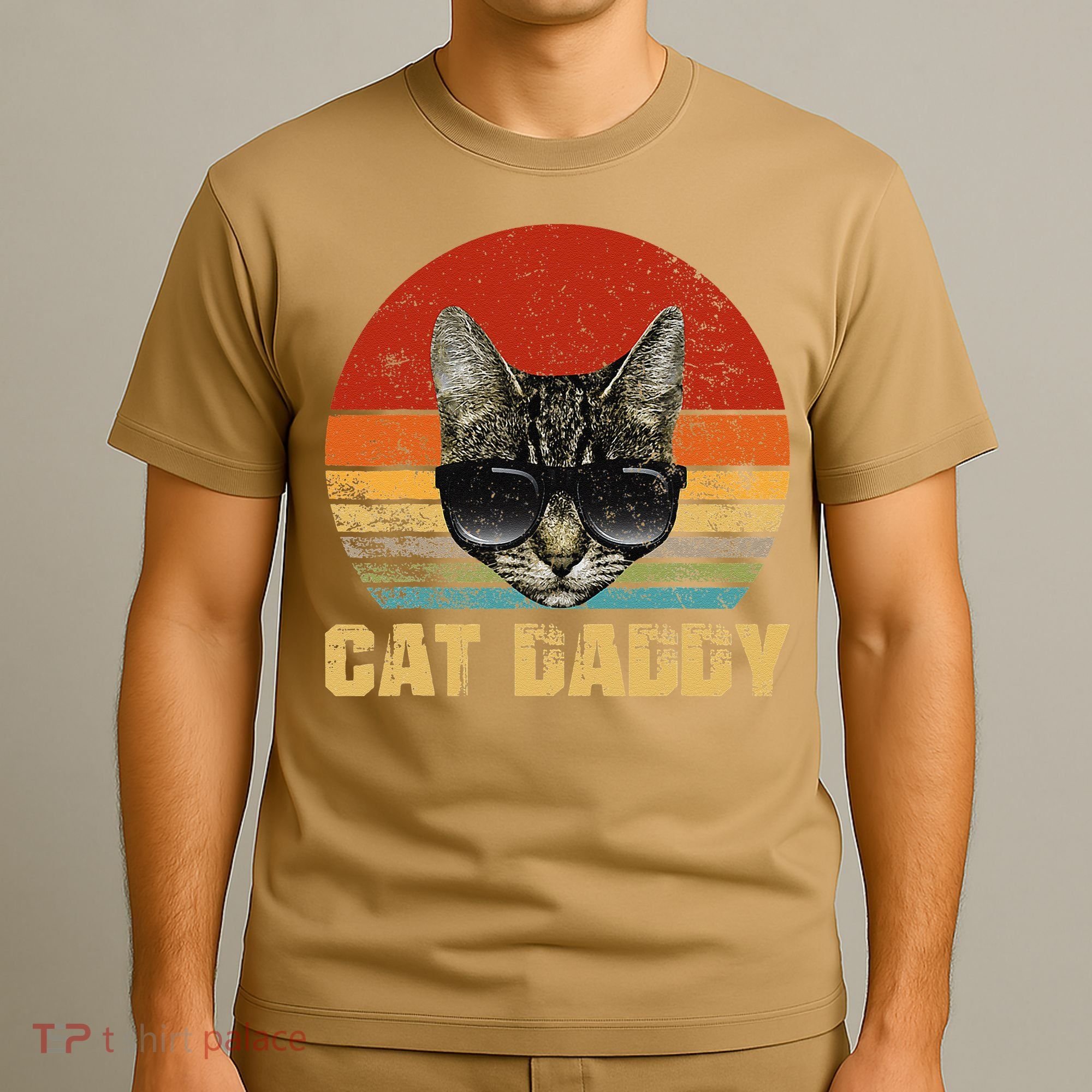Vintage Cat Daddy Funny Cat Lover Gift Cat Dad Fathers T-Shirt