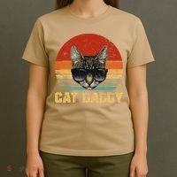 Vintage Cat Daddy Funny Cat Lover Gift Cat Dad Fathers T-Shirt thumb 4