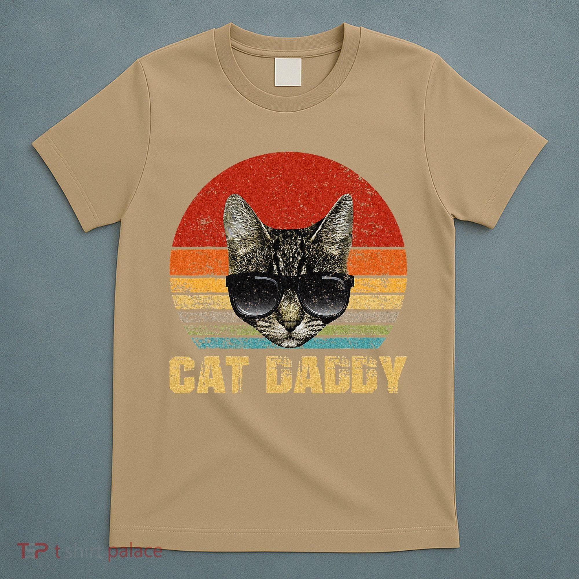 Vintage Cat Daddy Funny Cat Lover Gift Cat Dad Fathers T-Shirt