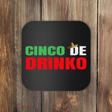 Vintage Cinco De Drinko Funny Cinco De Mayo Drinking Coaster