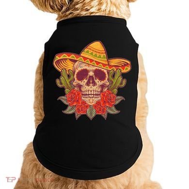 Vintage Cinco De Mayo Sombrero Skull Doggie Tank