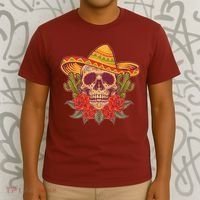 Vintage Cinco De Mayo Sombrero Skull T-Shirt thumb 3