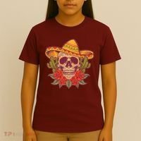 Vintage Cinco De Mayo Sombrero Skull T-Shirt thumb 4