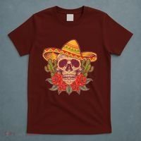 Vintage Cinco De Mayo Sombrero Skull T-Shirt thumb 5