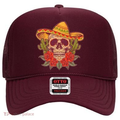Vintage Cinco De Mayo Sombrero Skull Hat