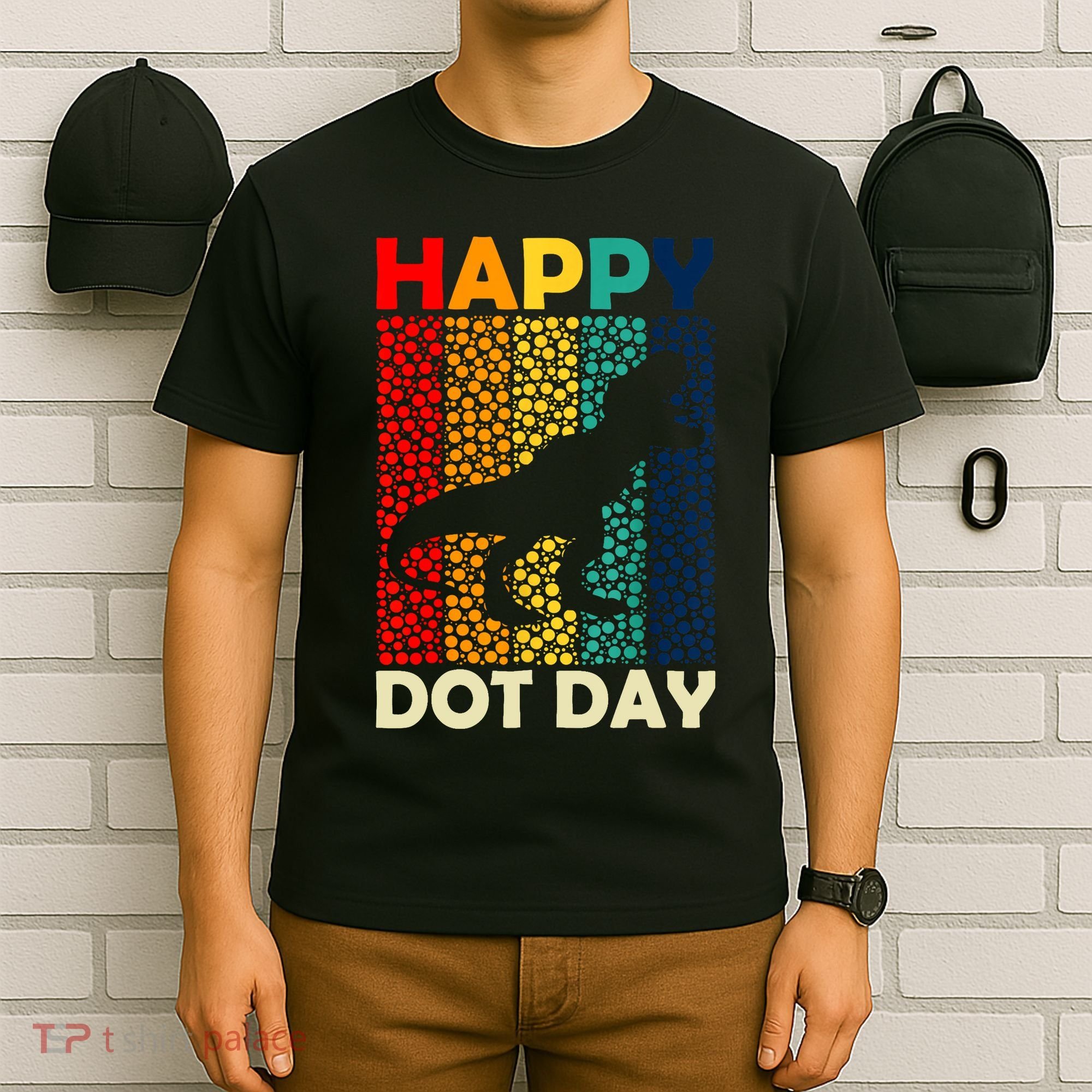 Vintage Cute Dot Trex Happy Dot Day Gift T-Shirt